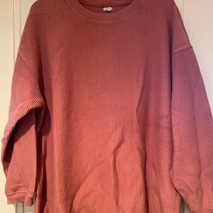 Aerie Corded Oversized Sweatshirt Pink medium